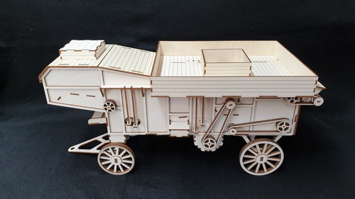 Laser cut wooden threshing - cut,