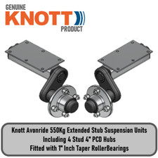 Genuine Knott Avonride 550kg Extended Stub Trailer Suspension Units 4" PCD Hubs