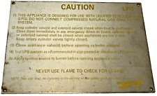 Force 10 Marine cooker  Stove Aluminium caution plate Location D1