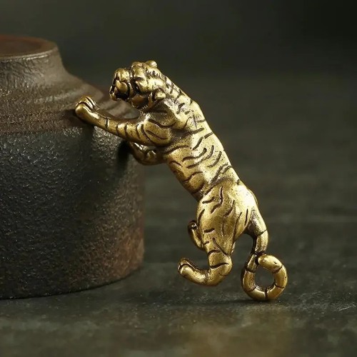Vintage copper tiger figurine - copper,