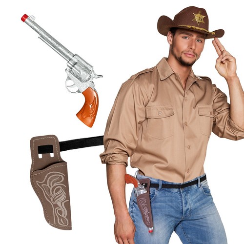 Cowboy pistol holster set - cowboy,