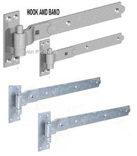 18" GATE CRANKED HOOK & BAND HINGES - HEAVY DUTY STABLE GARAGE SHED BARN DOOR  