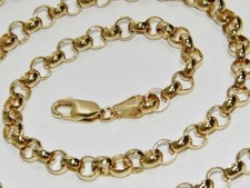 9ct Yellow Gold on Silver Belcher Chain - 7mm - 16 18 20 22 24 26 30 INCH