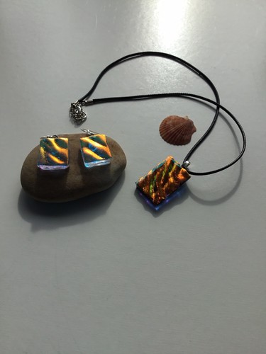 Handmade fused glass dichroic - fused,