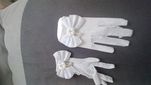 Flower girl communion gloves - flower, girl/