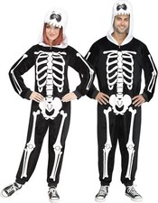 Skeleton Costume Jumpsuit Zip