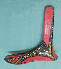 Vintage Hand Painted Heavy Cast Iron Foot Cobblers Boot Makers Shoe Last Prop