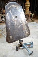 Vintage PACIFIC NORTHWEST "YOUNG" LOGGING CROSSCUT SAW SPRINGBOARD IRON INSERT