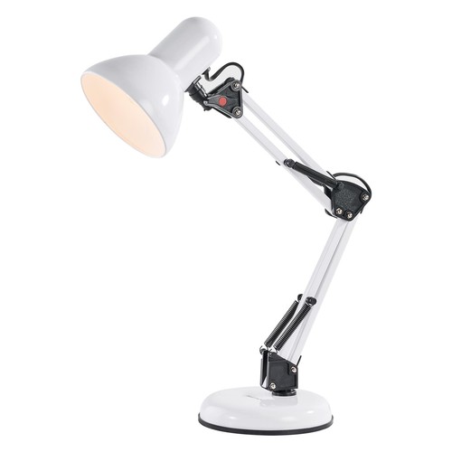 White swing arm desk - swing, lamp