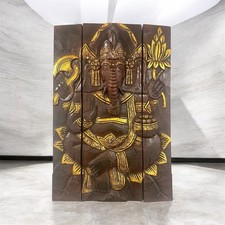 ChiselCraft 60cm Wooden Wall Art Panel Ganesha Room divider , Reclaimed Wood Art