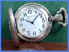 ? VINTAGE REMINGTON HORSE RACE HUNTER CASE POCKET WATCH Keeps Time CLEAN DIAL