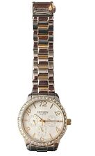 Women's Citizen Quartz Chronograph Watch Swarovski Crystals Two Tone Japan Mov't