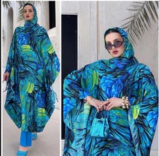 H&M Blue Green Floral Kaftan