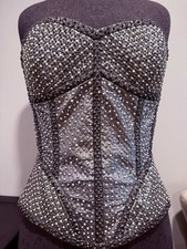 Stunning Dark/silver Crystal Rhinestone Bustier