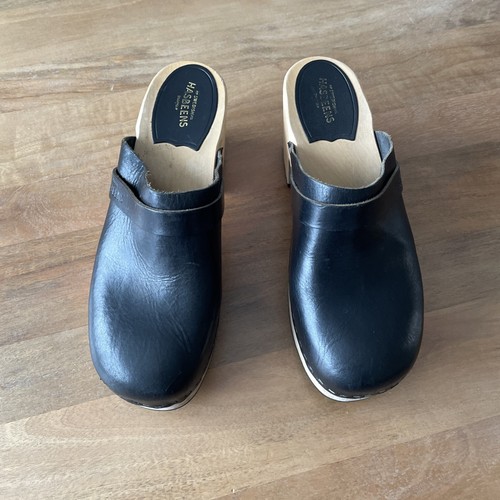 Swedish hasbeens black leather - swedish,