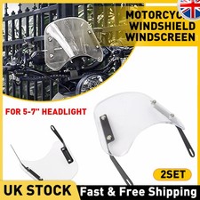 2x Universal Clear Front Screen Windshield For Motorcycle Kawasaki Honda Yamaha
