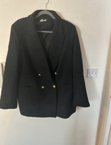 Black boucle textured - black,