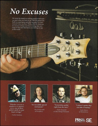 Prs custom guitar print - guitar, ad