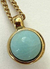 DYRBERG/KERN Blue Pendant Gold Plated Necklace-Adjustable 19"