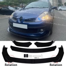 Gloss Black ABS Front Bumper Lip Spoiler Splitter For Renault Clio Hatchback MK3