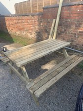 Wooden Picnic Bench/Table, 2.4m (8ft) Heavy Duty Pub Bench, Picnic table