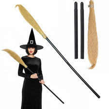 Witches Broom Stick Halloween Wizard Fancy Dress Witch Costume Accessory