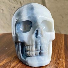 Taiji Crystal Skull Carving - For Meditation Chakra Balance Energy - 1.49LB
