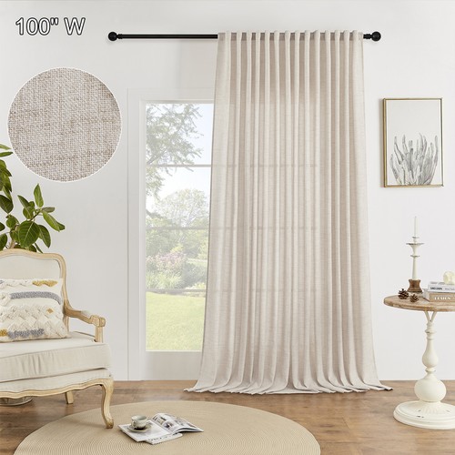 Large linen look curtain - large,