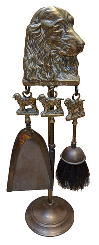 Vintage brass fireplace - brass,
