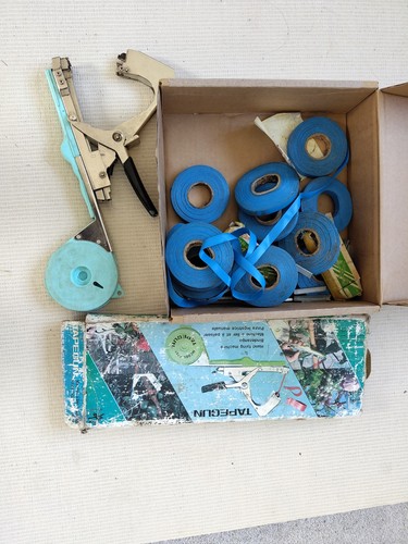 Plant tape tying tool staple - tying,