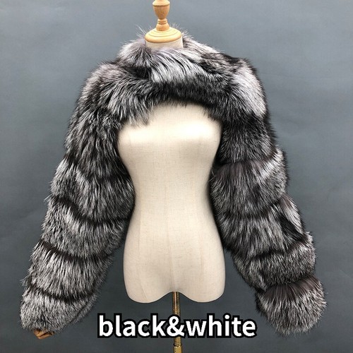Ladies faux fur shrug - fur, crop