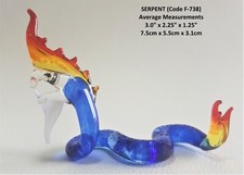 Glass DRAGON SERPENT Blue Art Decorative Animal Ornament Mythical Creature