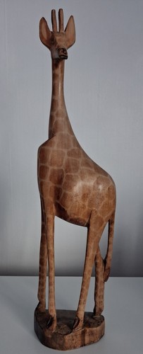 Vintage kenyan wooden giraffe - kenyan,