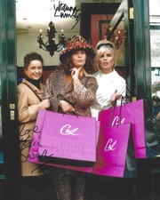 JOANNA LUMLEY & JULIA SAWALHA SIGNED ABSOLUTELY FABULOUS 10x8 PHOTO UACC & AFTAL