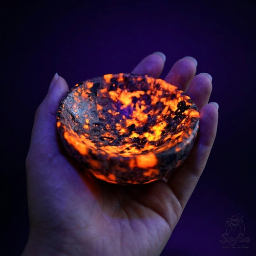Genuine yooperlite stone - stone, bowl