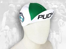 Vintage Style PUCH GREEN WHITE Cotton Cycling Cycle Cap  casquette