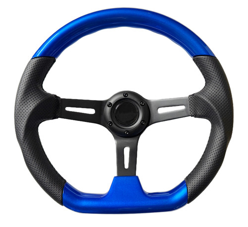 Blue dished sports steering - dished,