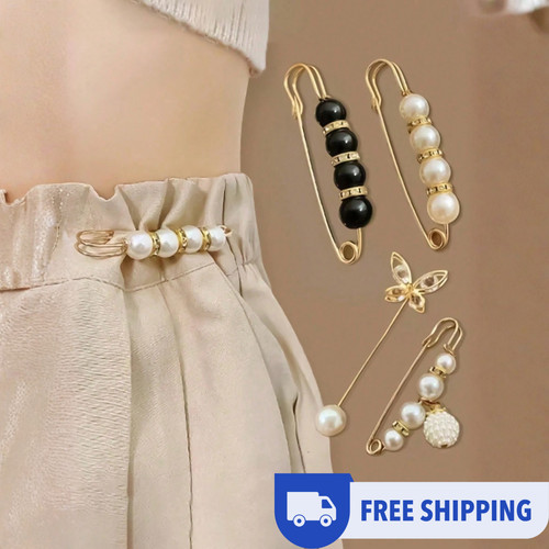 4pc pearl brooch buckle pin - pearl,