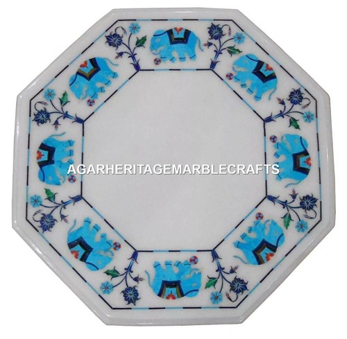 White marble coffee table - white,