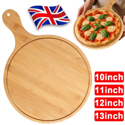 Round wooden pizza - pizza, serving