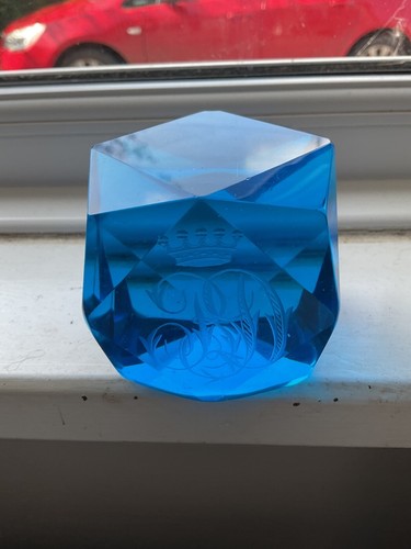 Victorian blue glass cube - blue,