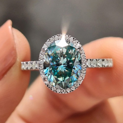 Blue moissanite oval - blue, 2.85