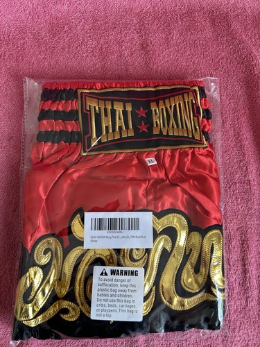 Muay thai boxing shorts red - thai, xl