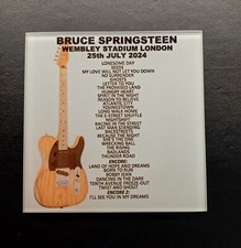 Bruce Springsteen Wembley Stadium 25th July 2024 Set List Glass Drinks Coaster.