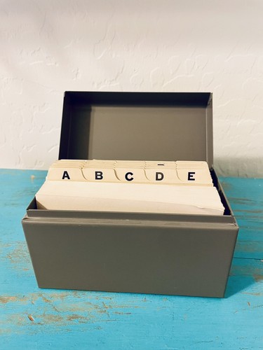 Vintage metal index card - vintage,