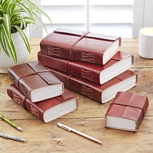 Distressed leather journal - leather,