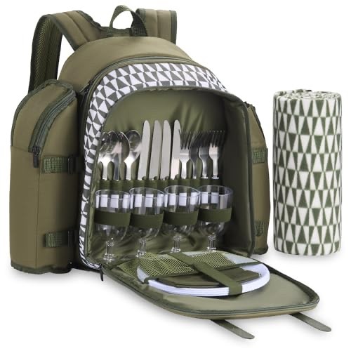 Green picnic backpack - picnic,
