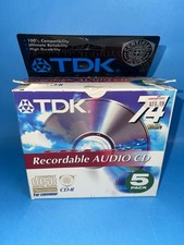 TDK Recordable Audio CD-R 74min 5 Pack New Sealed Vintage Circuit City