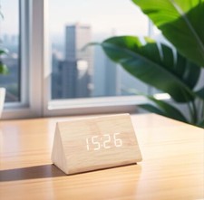 Bedside Wooden Digital Alarm Clock | LED Display | Classy