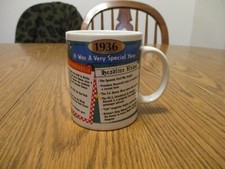 1936 BIRTHDAY COFFEE MUG BIRTH YEAR FUN FACTS MUG BY GANZ